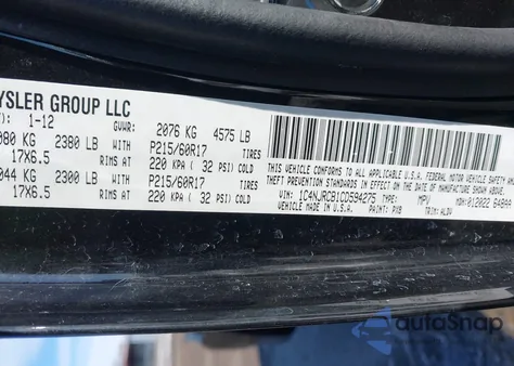 2012 Jeep Patriot Limited z USA, uszkodzony, nr VIN 1C4NJRCB1CD594275